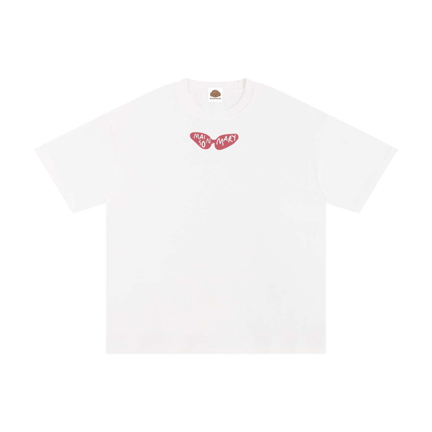A white short-sleeve crewneck t-shirt 
